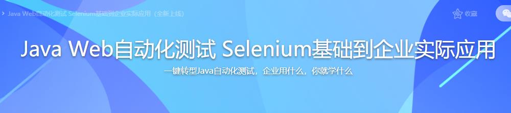 Java Web自动化测试 Selenium基础到企业实际应用完结无密