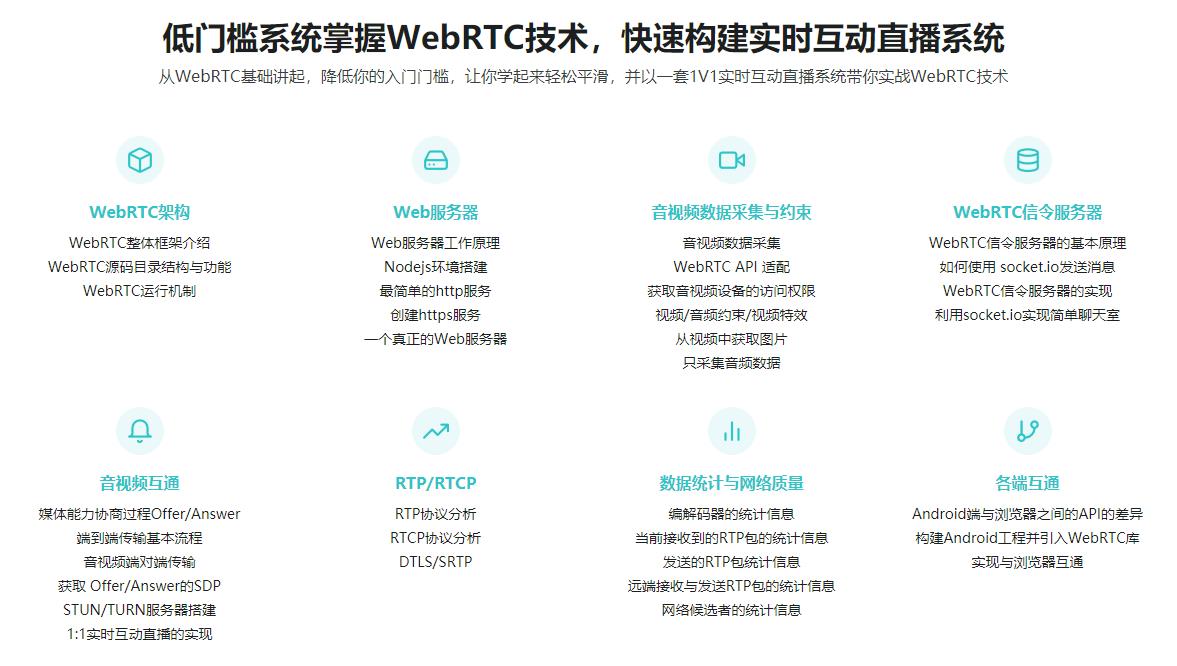 WebRTC实时互动直播技术入门与实战 5G时代必备技能完结无密