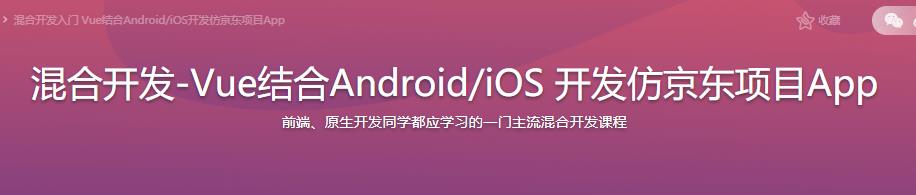 混合开发-Vue结合Android/iOS 开发仿京东项目App|完结无密